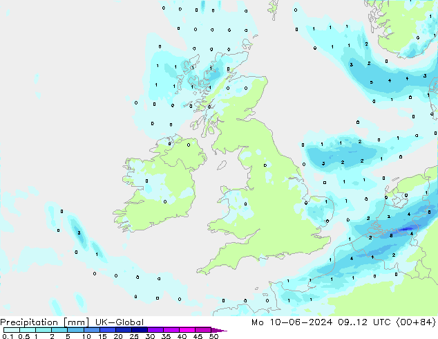 Precipitation UK-Global Mo 10.06.2024 12 UTC