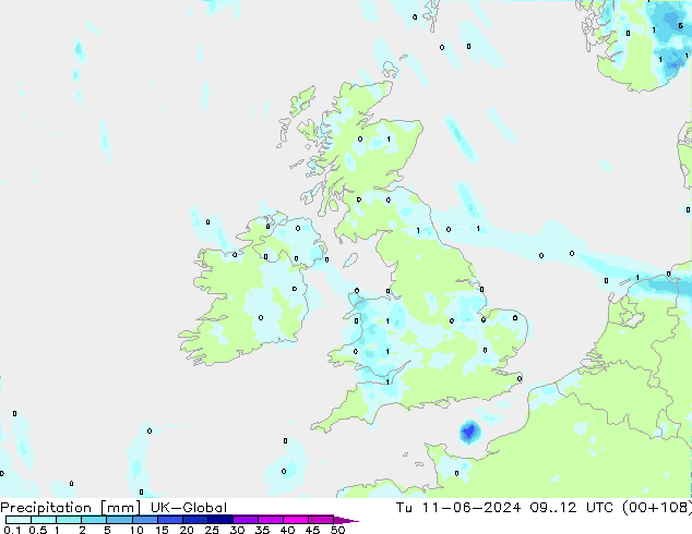 Neerslag UK-Global di 11.06.2024 12 UTC