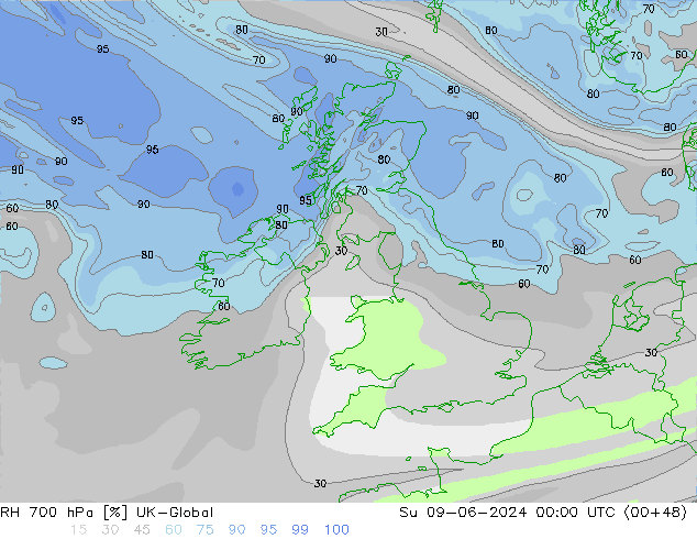 700 hPa Nispi Nem UK-Global Paz 09.06.2024 00 UTC