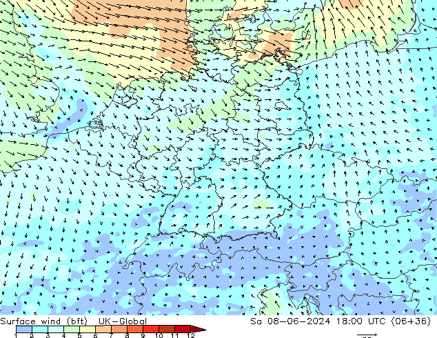Bodenwind (bft) UK-Global Sa 08.06.2024 18 UTC