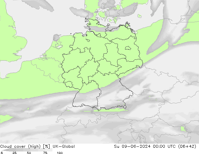 Nuages (élevé) UK-Global dim 09.06.2024 00 UTC