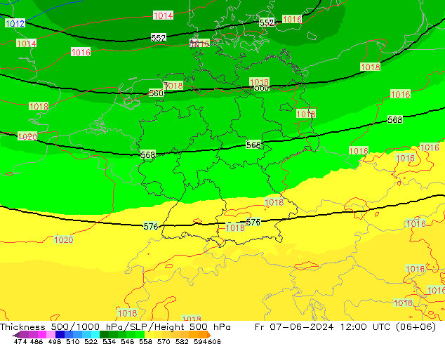 Thck 500-1000hPa UK-Global Pá 07.06.2024 12 UTC