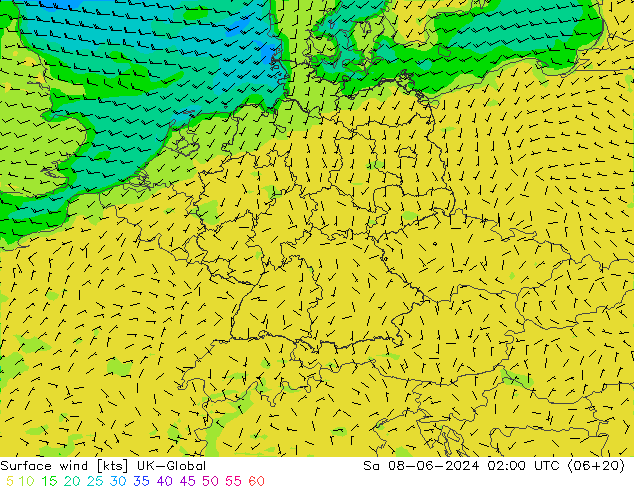 ветер 10 m UK-Global сб 08.06.2024 02 UTC