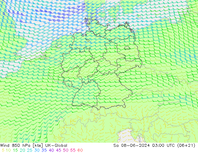 Wind 850 hPa UK-Global Sa 08.06.2024 03 UTC