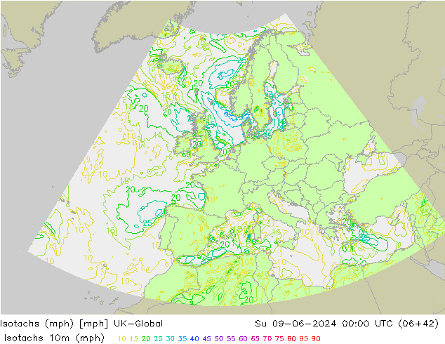 Isotaca (mph) UK-Global dom 09.06.2024 00 UTC