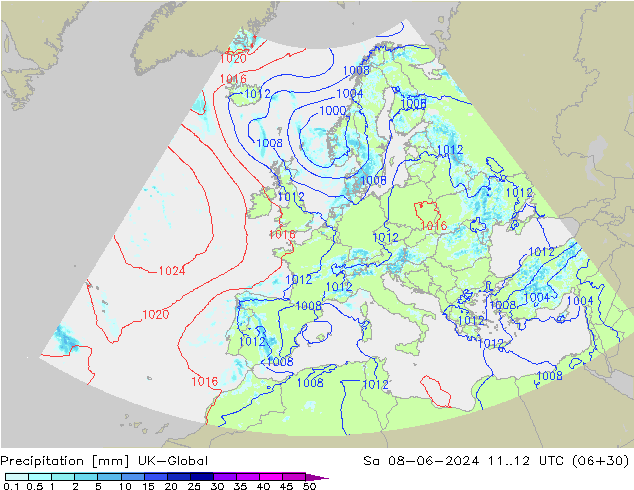 Precipitation UK-Global Sa 08.06.2024 12 UTC