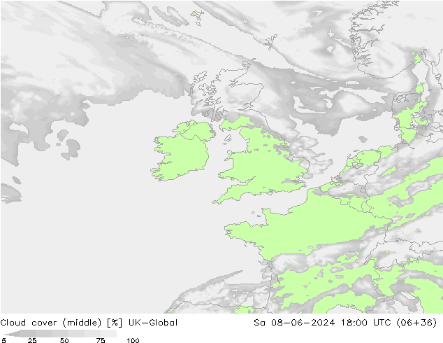 oblačnosti uprostřed UK-Global So 08.06.2024 18 UTC