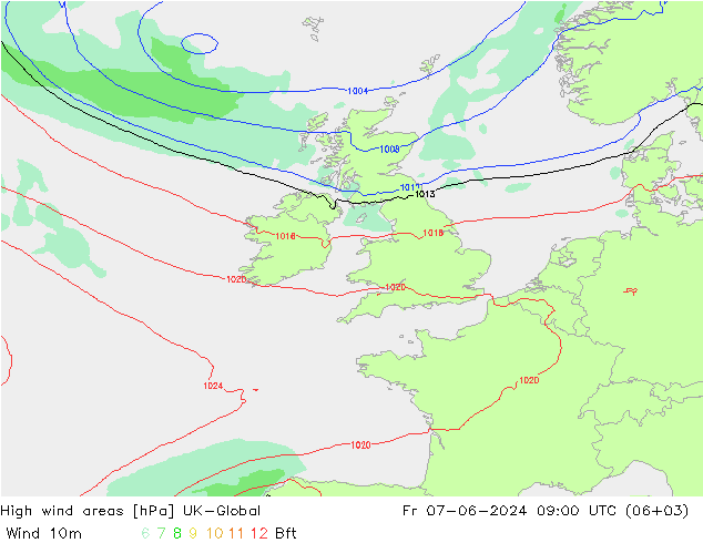 High wind areas UK-Global пт 07.06.2024 09 UTC
