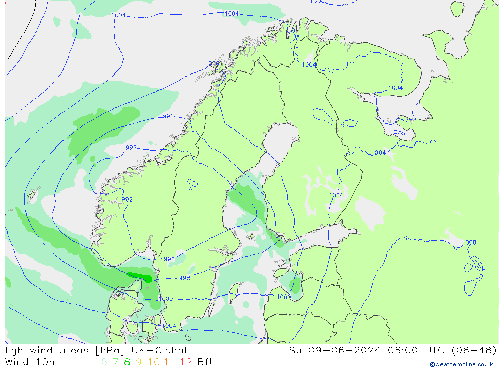 Windvelden UK-Global zo 09.06.2024 06 UTC