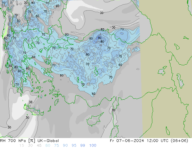 RH 700 hPa UK-Global Pá 07.06.2024 12 UTC