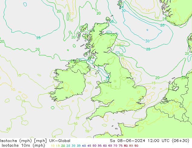 Isotachs (mph) UK-Global So 08.06.2024 12 UTC