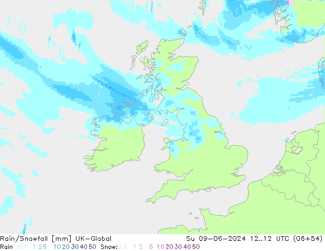 Rain/Snowfall UK-Global Su 09.06.2024 12 UTC