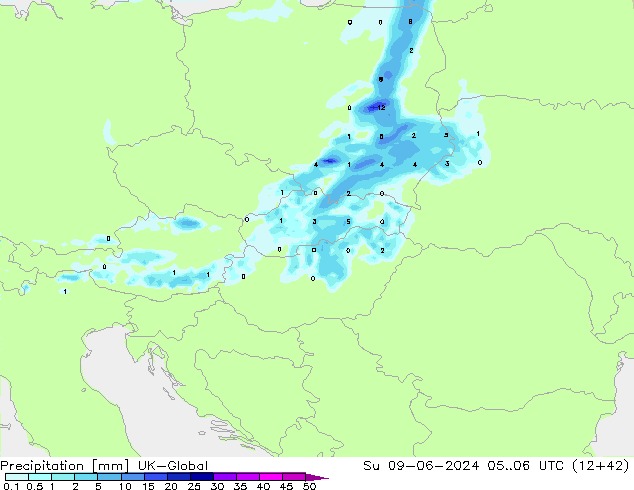 Precipitation UK-Global Su 09.06.2024 06 UTC