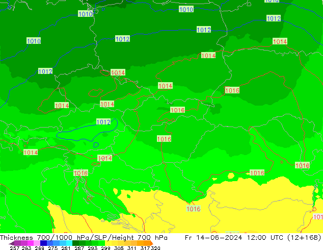 Thck 700-1000 hPa UK-Global Fr 14.06.2024 12 UTC