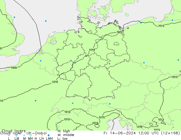 Cloud layer UK-Global Fr 14.06.2024 12 UTC