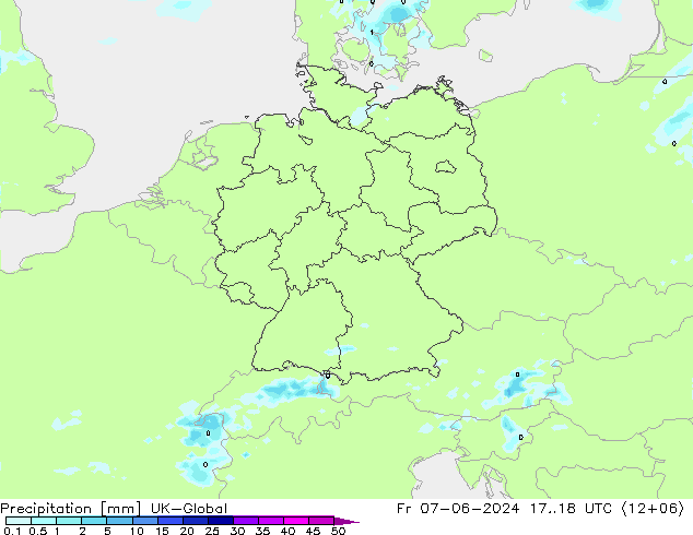 Niederschlag UK-Global Fr 07.06.2024 18 UTC