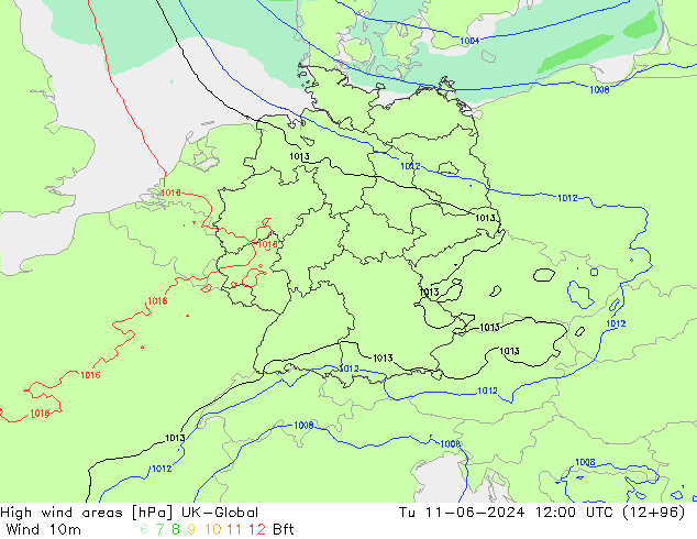 High wind areas UK-Global Tu 11.06.2024 12 UTC