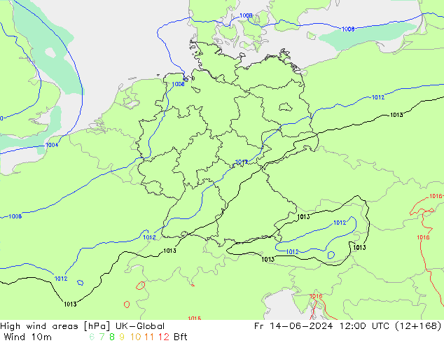 High wind areas UK-Global Fr 14.06.2024 12 UTC