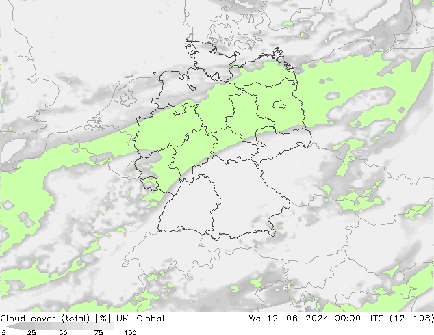 zachmurzenie (suma) UK-Global śro. 12.06.2024 00 UTC