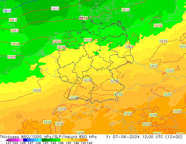 Thck 850-1000 hPa UK-Global Fr 07.06.2024 12 UTC