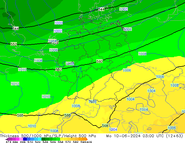 Thck 500-1000hPa UK-Global Mo 10.06.2024 03 UTC
