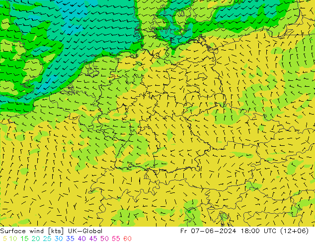 Surface wind UK-Global Fr 07.06.2024 18 UTC