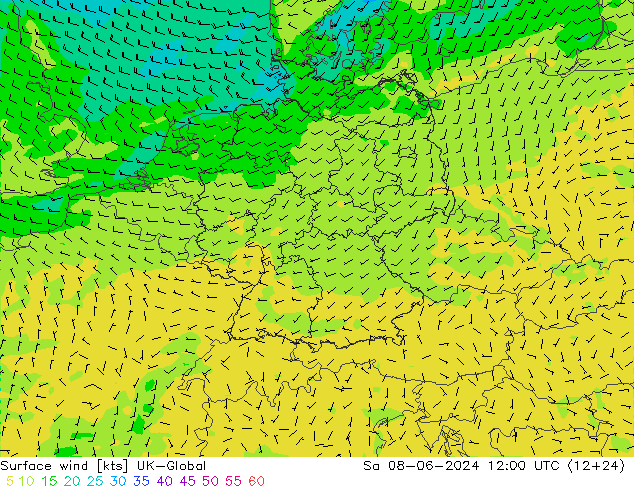 wiatr 10 m UK-Global so. 08.06.2024 12 UTC