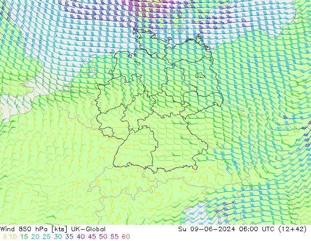 Viento 850 hPa UK-Global dom 09.06.2024 06 UTC