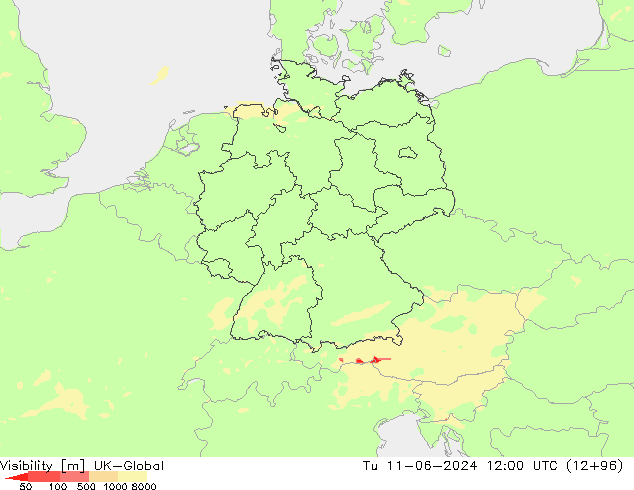 Dohlednost UK-Global Út 11.06.2024 12 UTC