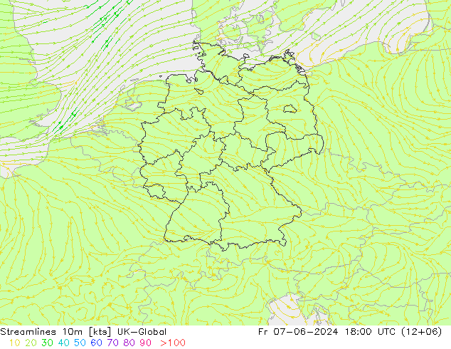 Streamlines 10m UK-Global Fr 07.06.2024 18 UTC