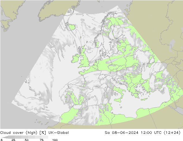 Cloud cover (high) UK-Global Sa 08.06.2024 12 UTC