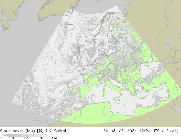 Nubes bajas UK-Global sáb 08.06.2024 12 UTC