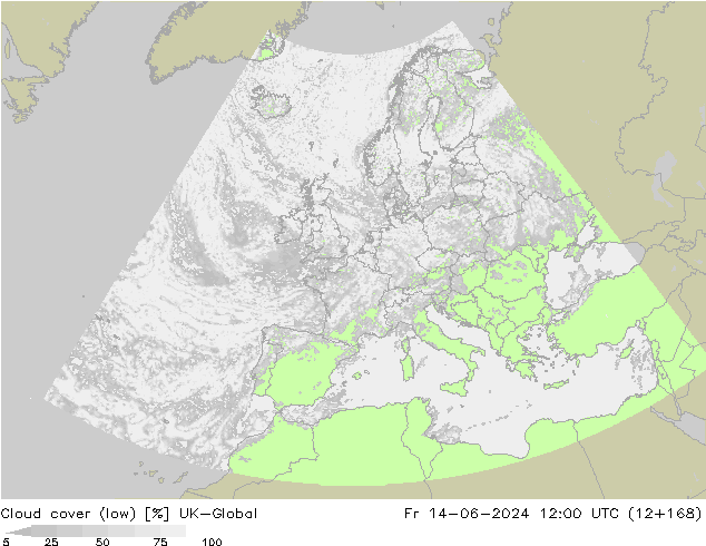 Wolken (tief) UK-Global Fr 14.06.2024 12 UTC