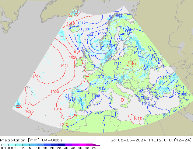 Yağış UK-Global Cts 08.06.2024 12 UTC