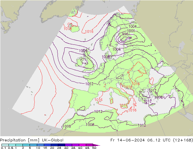Precipitation UK-Global Fr 14.06.2024 12 UTC