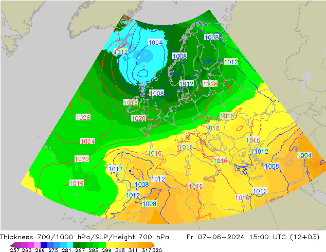 Thck 700-1000 hPa UK-Global  07.06.2024 15 UTC