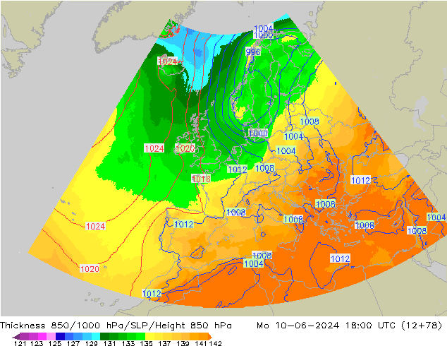 Thck 850-1000 hPa UK-Global Seg 10.06.2024 18 UTC