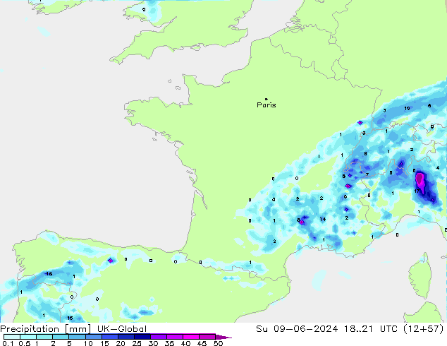 осадки UK-Global Вс 09.06.2024 21 UTC