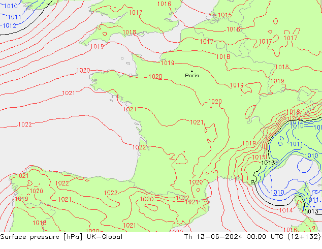 ciśnienie UK-Global czw. 13.06.2024 00 UTC