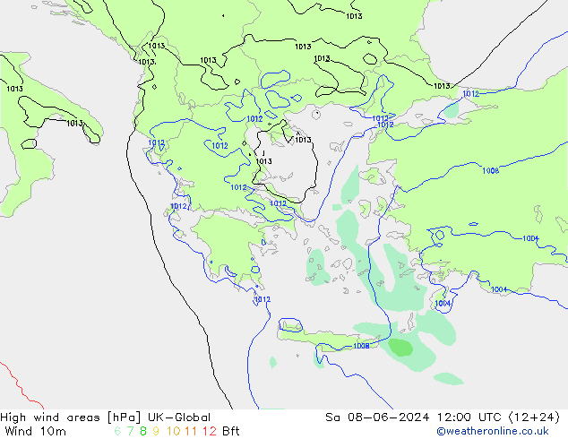 High wind areas UK-Global sáb 08.06.2024 12 UTC