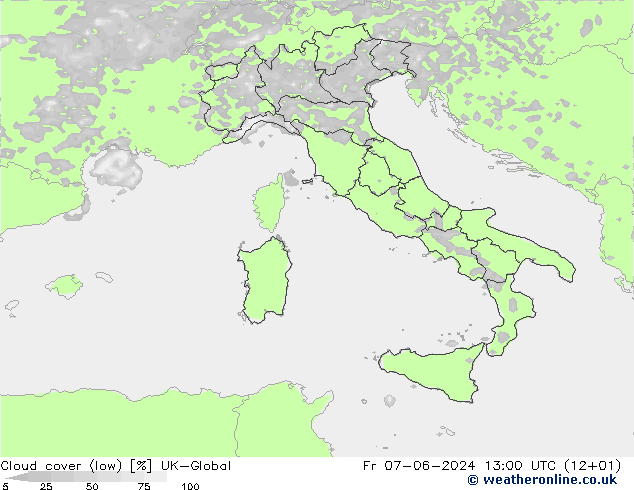 nízká oblaka UK-Global Pá 07.06.2024 13 UTC