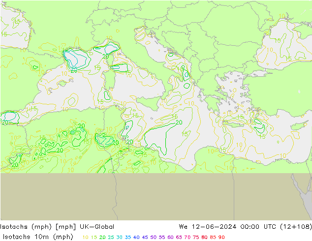 Isotachs (mph) UK-Global  12.06.2024 00 UTC