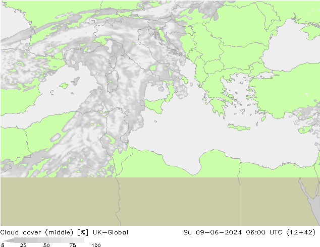 Bewolking (Middelb.) UK-Global zo 09.06.2024 06 UTC