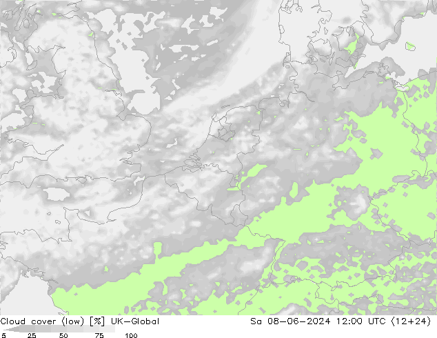 nízká oblaka UK-Global So 08.06.2024 12 UTC