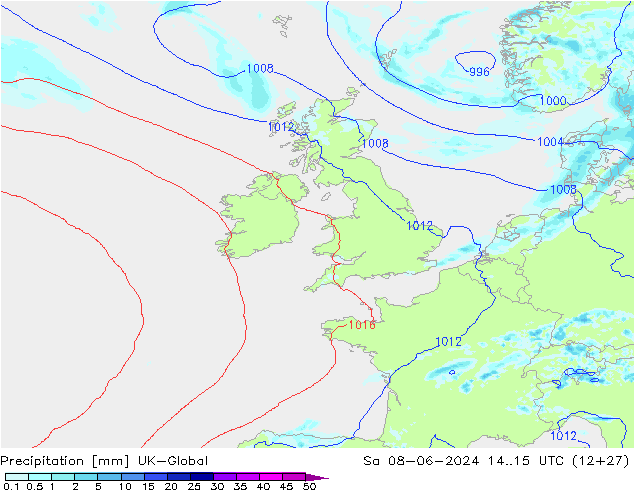 осадки UK-Global сб 08.06.2024 15 UTC