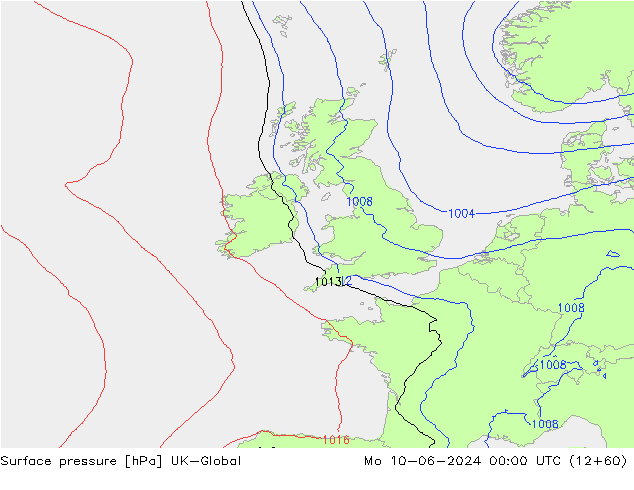 приземное давление UK-Global пн 10.06.2024 00 UTC