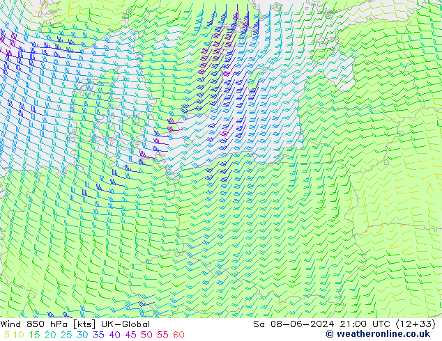 Rüzgar 850 hPa UK-Global Cts 08.06.2024 21 UTC