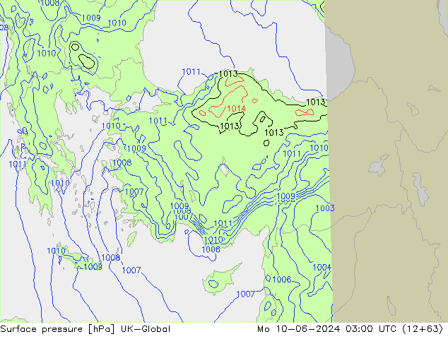 приземное давление UK-Global пн 10.06.2024 03 UTC