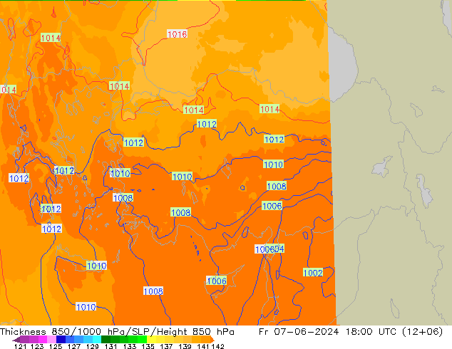 Thck 850-1000 hPa UK-Global Fr 07.06.2024 18 UTC