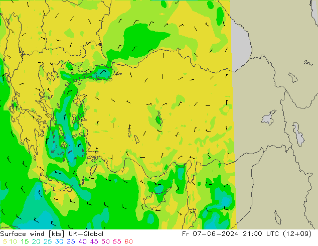 Surface wind UK-Global Fr 07.06.2024 21 UTC